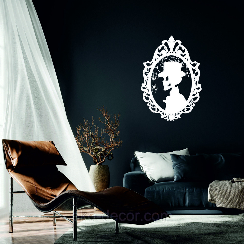 Декоративное настенное Панно «Скелет», Декор на стену 90*63 см, Белый Киев - изображение 1