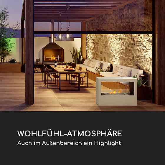 Еталоловий камін Fiamme Scopi, пальник із неіржавкої сталі, 3 літри, час горіння 5-6 годин, білий Рівне