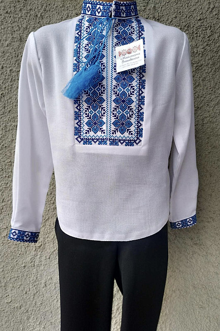 Вышиванка для мальчика Игр с синим орнаментом Сумы - изображение 1