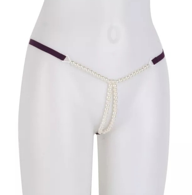 Труси з бусами еротичні універсальний фіолетовий Київ - фото 2