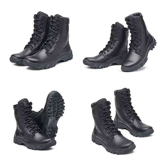 Тактичні берці чорного кольору, шкіряні, прошиті 37 (24), Чорний Харків