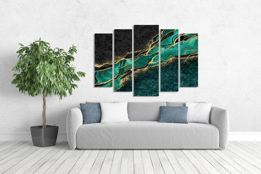 Модульна картина у вітальню/спальню  Флю Арт В зеленому кольорі  LM005_5 Київ - фото 3