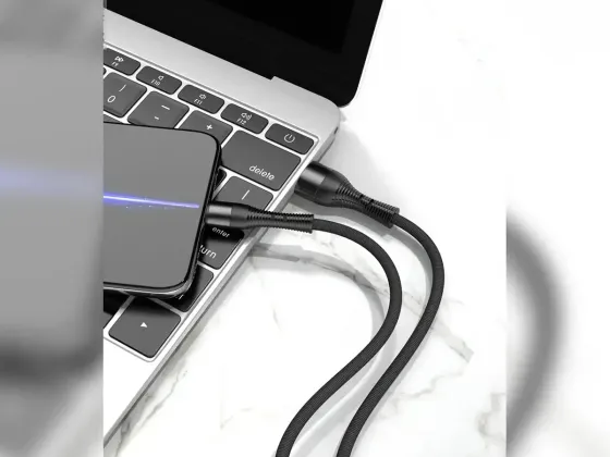 Кабель USB - micro USB 1 м, 2.4 А, алюмінієвий корпус, тканинне обплетення, QX029 Київ