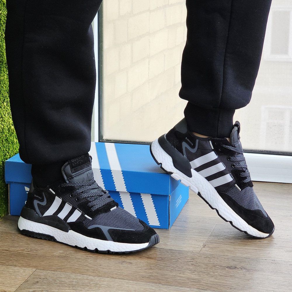 Летние Кроссовки Adidas Jogger Сеточка Чёрные Адидас Беговые Лёгкие (размеры: 41,42,43,44,45) Видео Обзор Днепр - изображение 10