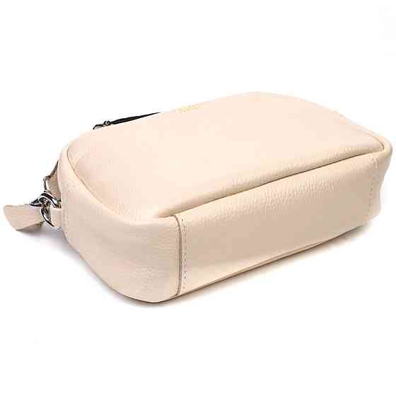 Отличная женская сумка на плечо из натуральной кожи 22121 Vintage Белая Киев