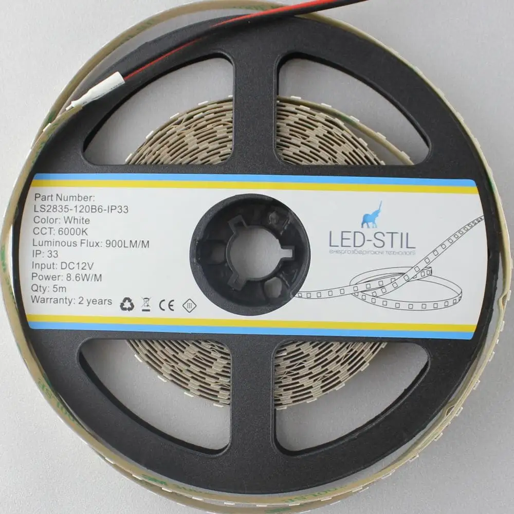 LED-STIL LED стрічка LED-STIL 6000K, 8,6 Вт/м, 2835, 120 діодів, IP33, 12V, 700 LM, холодне сві Коломыя - изображение 7
