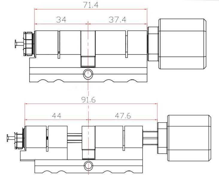 Умный дверной биометрический замок (цилиндр) SEVEN LOCK SL-7774BF black (35-90 мм) Киев - изображение 20