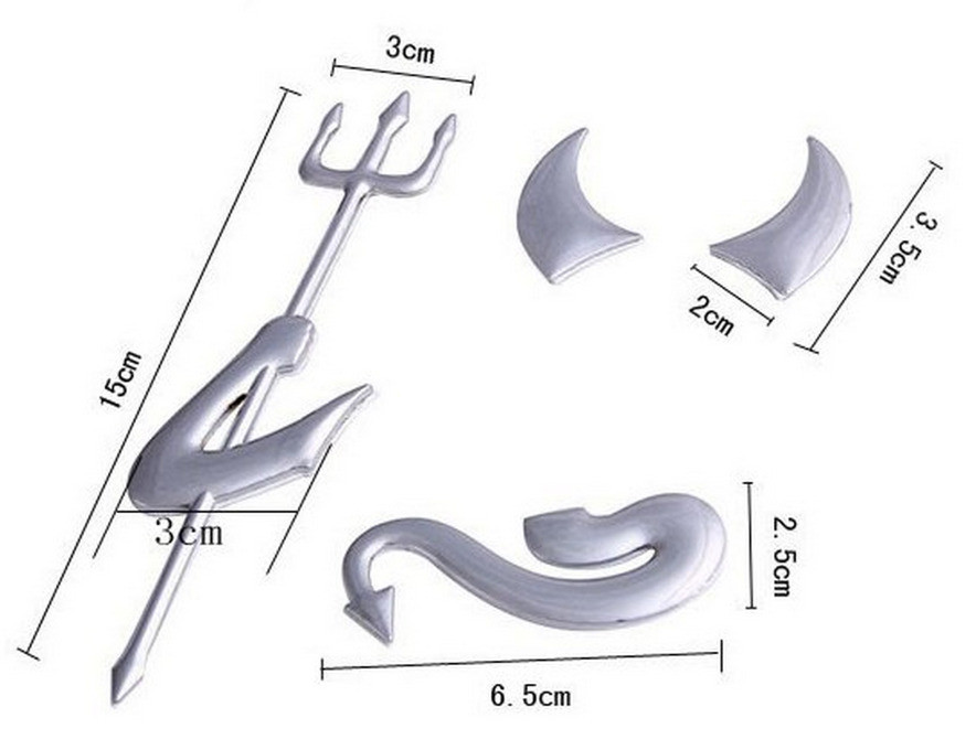 Стікер на авто Чортик з вилами опукла на емблему Київ - фото 7