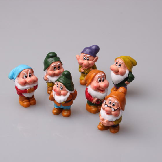 Набор фигурок Белоснежка и семь гномов из полистоуна. Для флорариума, кашпо, миниатюры, поделок. 8 шт Одесса