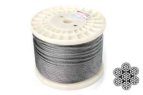 Трос 8 мм DIN 3060 (6х19+1х19) неіржавкий А2 100 м APRO Рівне