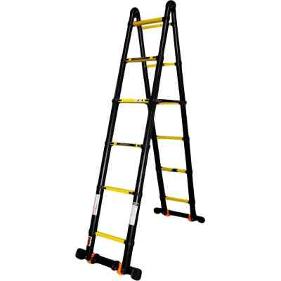 Драбина GTM трансформер телескопічна 2*6сх 1,0-5,0м анодований алюміній (KME3050B/2.5+2.5) Вінниця