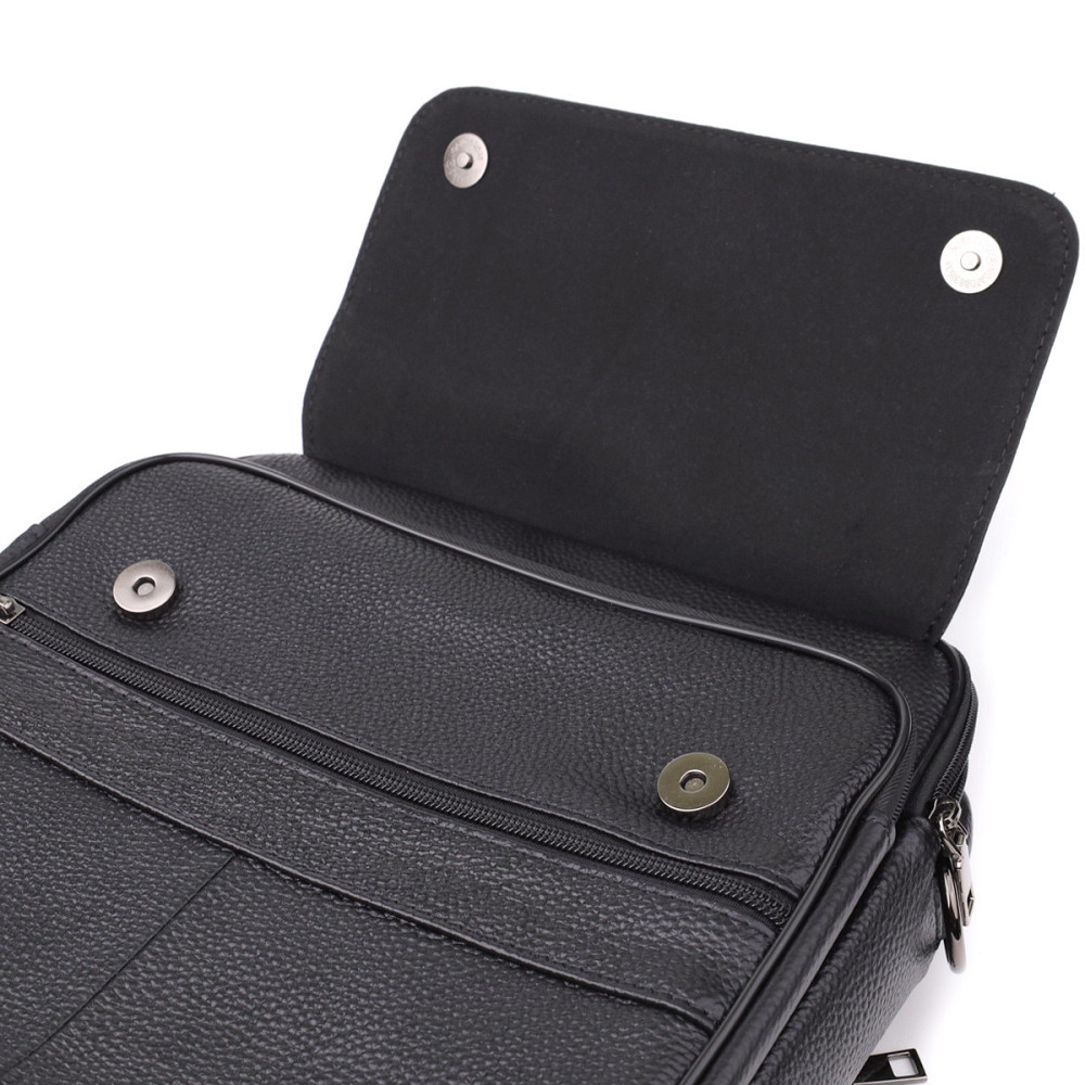 Чоловіча сумка з ручкою для перенесення в руці з натуральної шкіри Vintage 23026 Чорний Київ - фото 6