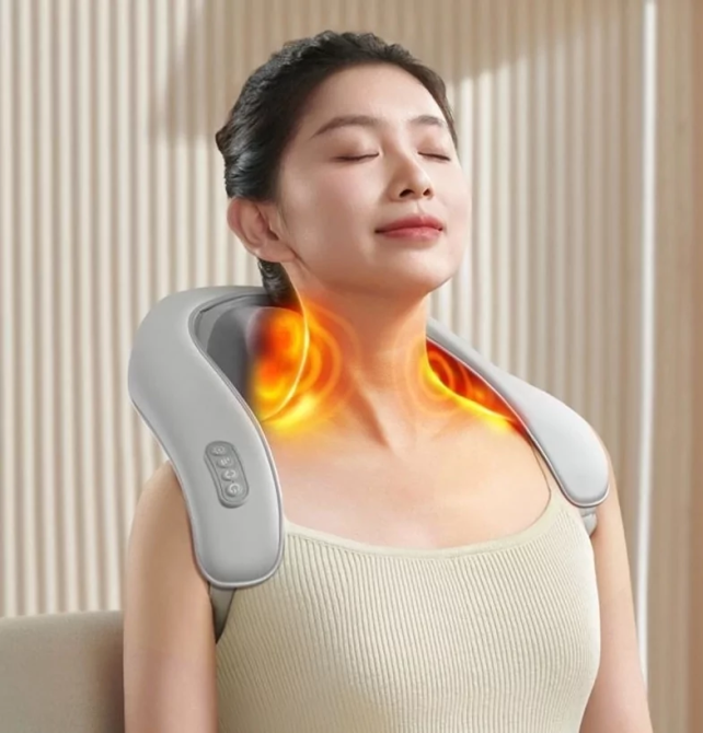 Масажер роликовий для шиї та плечей HJ188 (Сірий) Київ - фото 3