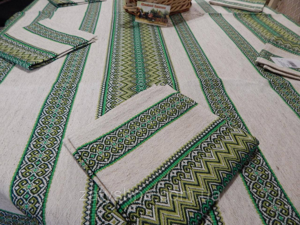 Зелена скатертина вишита на подарунок Київ - фото 6