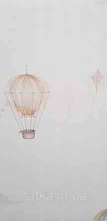 Шпалери флізелінові еко Rasch Kids World II 0.53х10 дитячі повітряні кулі хмари блакитні коричневі на білому Київ