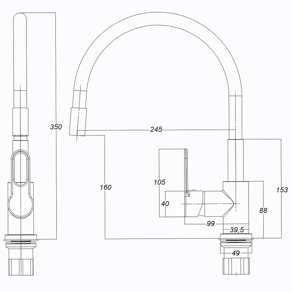 Змішувач для кухні Globus Lux Dolly GLD-0203LR-BL Луцьк - фото 6