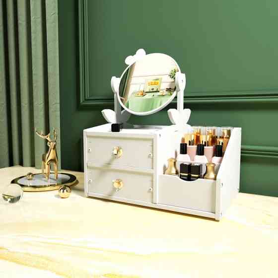 Настольный комод для косметики и украшений с зеркалом Винница