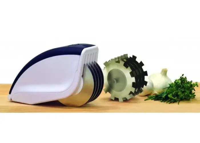 Нож для нарезки 3 в 1 Rolling Mincer w-53 и Tenderizer с чесночным прессом овощерезка Коломия - фото 4