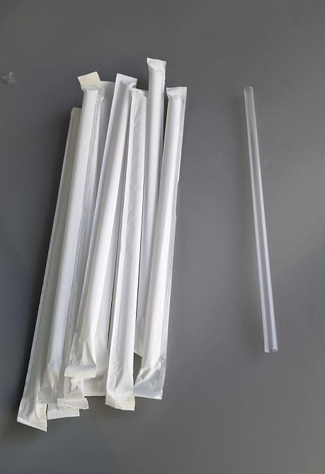 Трубочка d6.8-21см у індивід. упаковці Прозора з гофрою (200 шт) Харків - фото 1