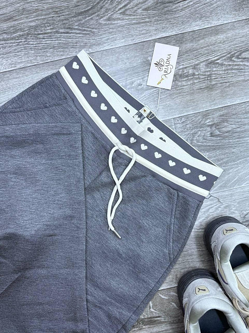 Жіночі повсякденні штани вільного крою з нашивкою на талії трикотаж Modal Графіт, 52 Одеса - фото 2