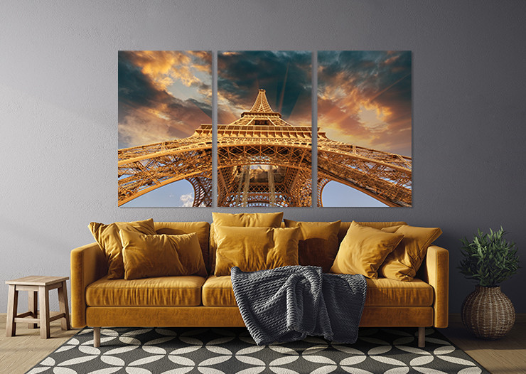 Модульная картина в гостиную / спальню  Ейфелева вежа    ART-291_3A 100х150 см Киев - изображение 3