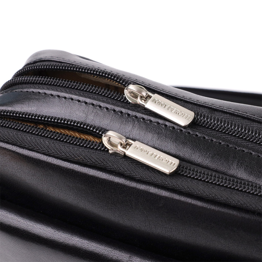 Відмінна чоловіча сумка з кишенями з гладкої натуральної шкіри Tony Perotti 20857_1 (9148-17 nero) Чорний Київ - фото 6
