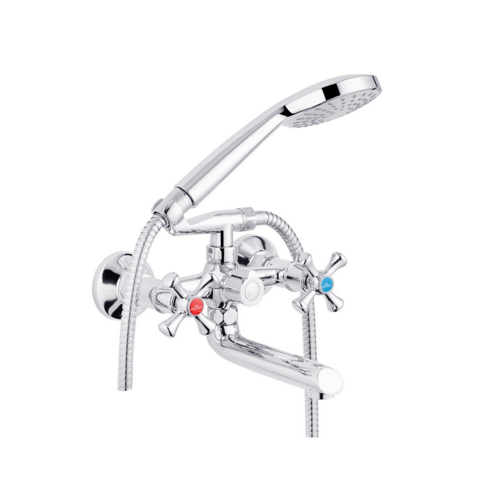 Змішувач для ванни Kroner KRM Rhein - C060 з душовим гарнітуром, хром Київ - фото 1