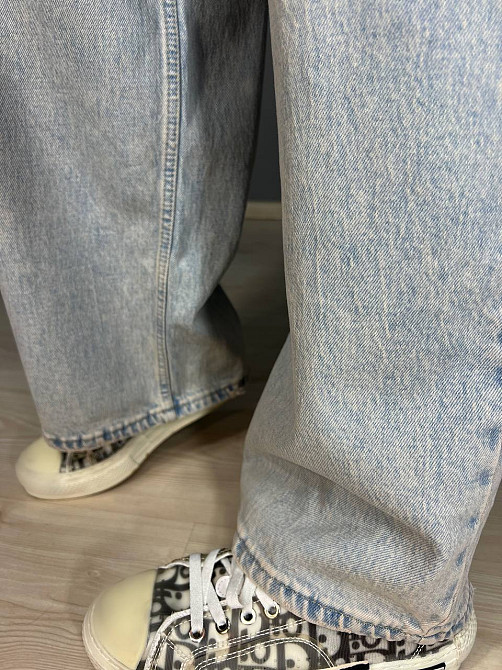 Джинси жіночі I8 52406 широкі Baggy банани з поясом мотузкою блакитні, блакитний, 28, 28, 78 см, 112 см Київ - фото 5