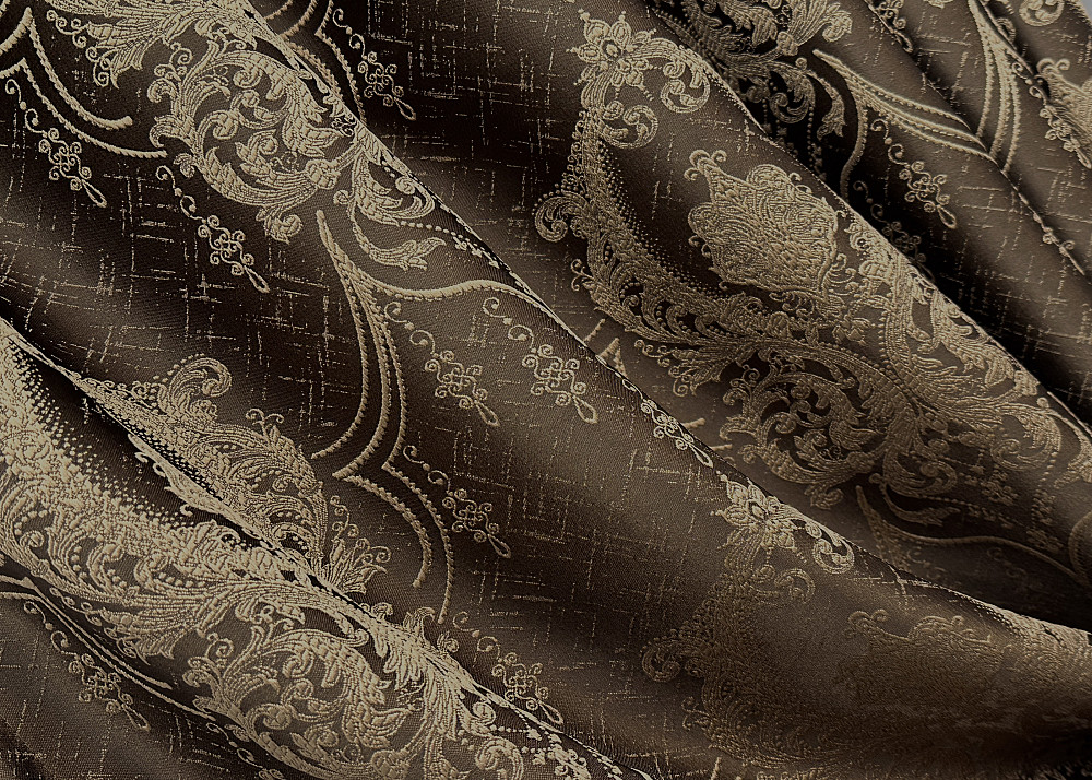 Комплект готових штор VR-Textil Парча № 1772ш Коричневий з карамельним 100х290 см 2 шт (31-100) Київ - фото 6