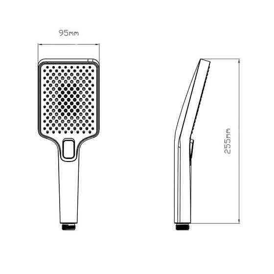 Лейка для ручного душа Qtap Rucni 140x95 мм прямоугольная QTRUC125BLM45959 Black Matt Харьков