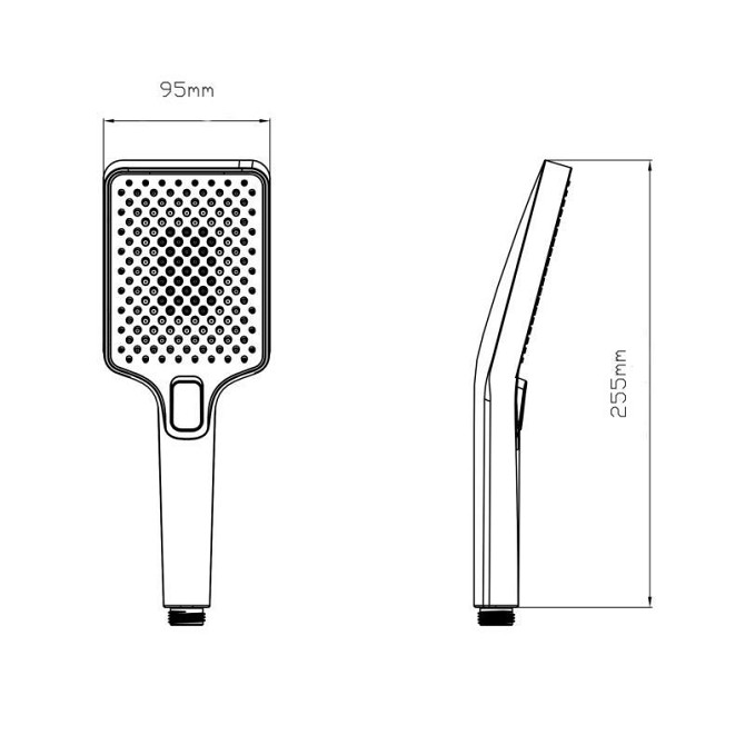 Лейка для ручного душа Qtap Rucni 140x95 мм прямоугольная QTRUC125BLM45959 Black Matt Харьков - изображение 2