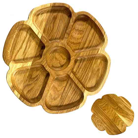 Деревянная тарелка из натурального дерева диаметр 30,5 см, высота 2 см, тарелка для закусок Каменец-Подольский