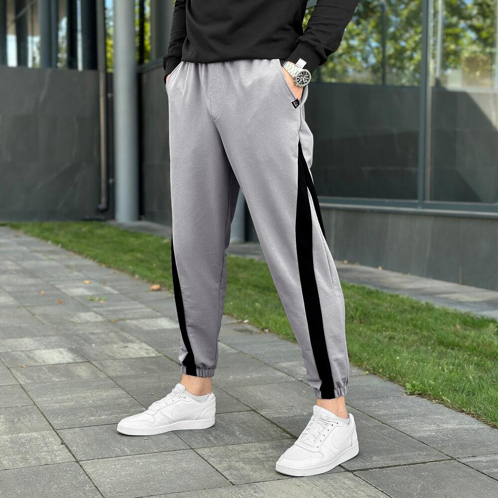 Чоловічі сталеві джогери з чорними вставками Pobedov Shade Київ - фото 1