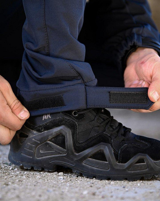 Демісезонний осінній чоловічий тактичний костюм софтшел SATELIT синій ДСНС Одеса - фото 10