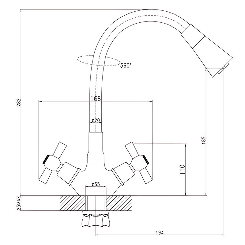 Кухонный смеситель с черным силиконовым изливом Zerix TLT 722 Reflector Black ZX598 Харьков - изображение 2