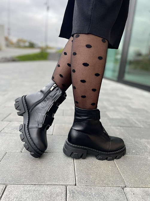 Olli Черевики жіночі OLLI чорні натуральна шкіра висота 14см (4836) Коломыя - изображение 9