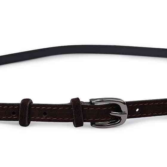 Замшевий стильний жіночий ремінь Vintage 20765 Темно-коричневий Київ