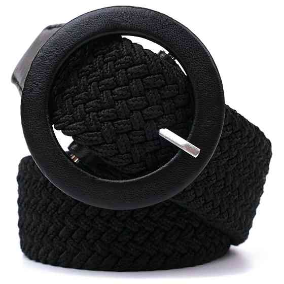 Жіночий текстильний ремінь Чорний (Vintage) Київ