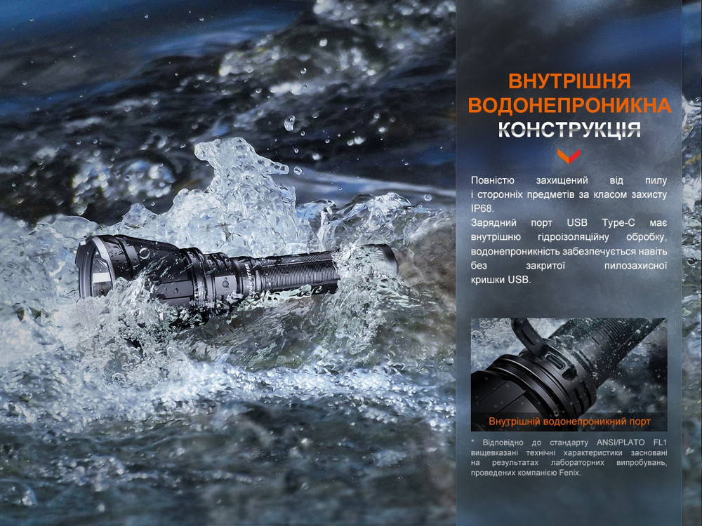 Ручной дальнобойный фонарь Fenix HT18R 2800лм (Черный) Винница - изображение 8