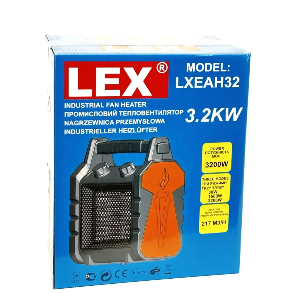 Обогреватель керамический LEX LXEAH32 – мощная теплопушка, 3.2 кВт, экономичный и эффективный Львов - изображение 3