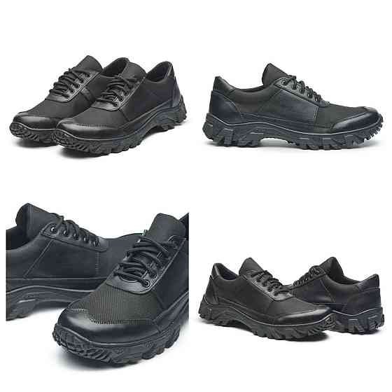 Кросівки тактичні з натуральної шкіри та тканини чорного кольору 45 (30) Харків