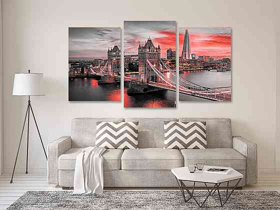 Модульная картина в гостиную / спальню Лондонський міст    Art-558_3 70x130 см Київ