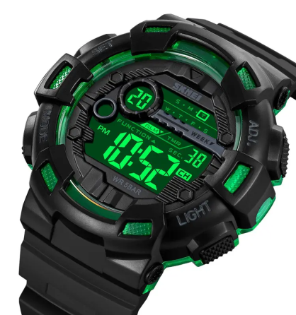 Часы мужские спортивные наручные Skmei 2110 (Черный с зеленым) Винница