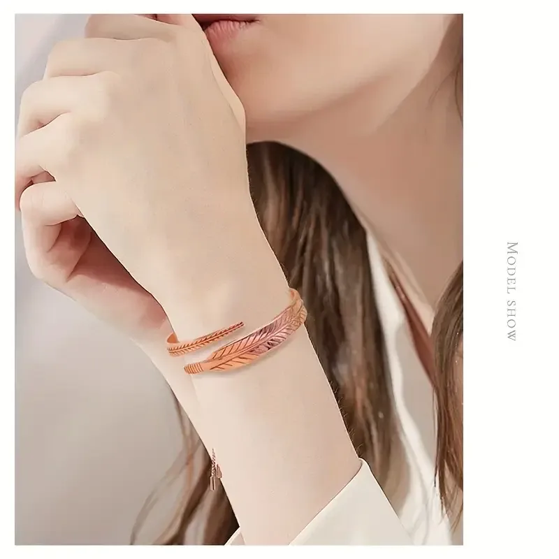 Медный браслет «Перо» — женский, регулируемый, медь 99,9% Киев - изображение 7