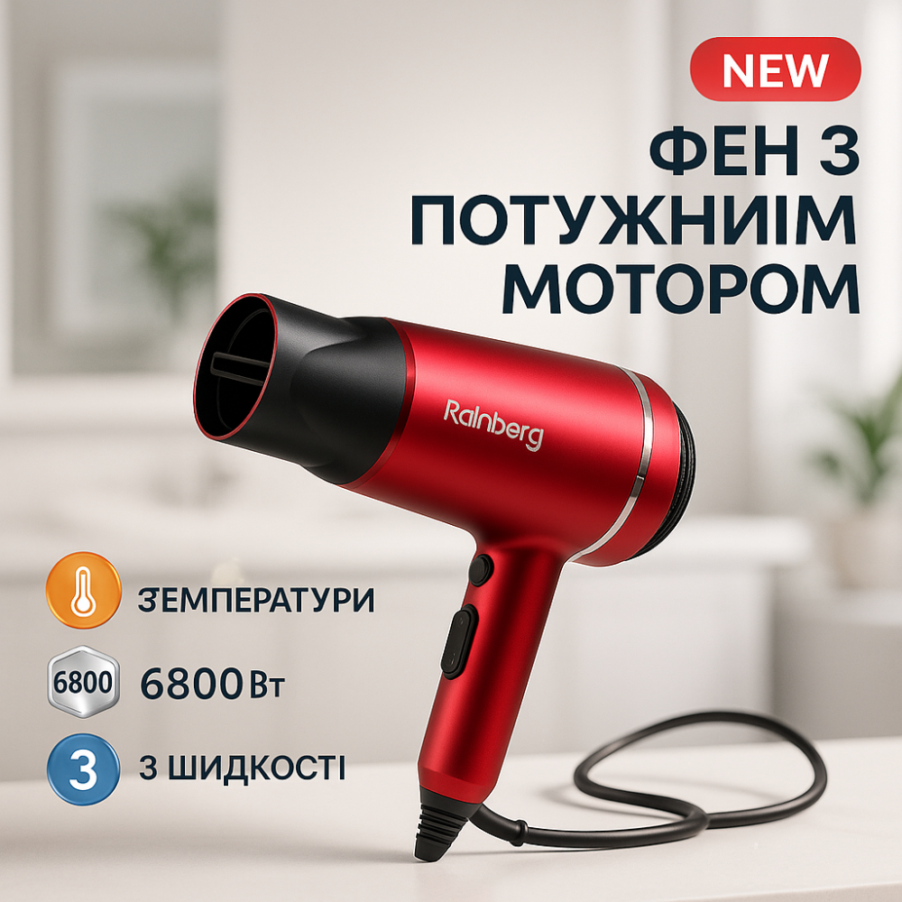 Хороший мощный фен, Фен дорожный, Воздушный стайлер для волос, Фены для сушки волос KN-30 Львов - изображение 13