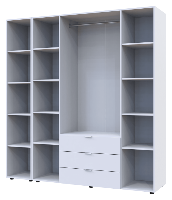 Комплект шкафов для одежды Doros Гелар (2 шт.) 193,2х49,5х203,4 см Белый (DRS-011183) Львов - изображение 2