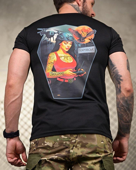 Тактическая потоотводящая футболка Покровськ black ПП4679 Одесса - изображение 4