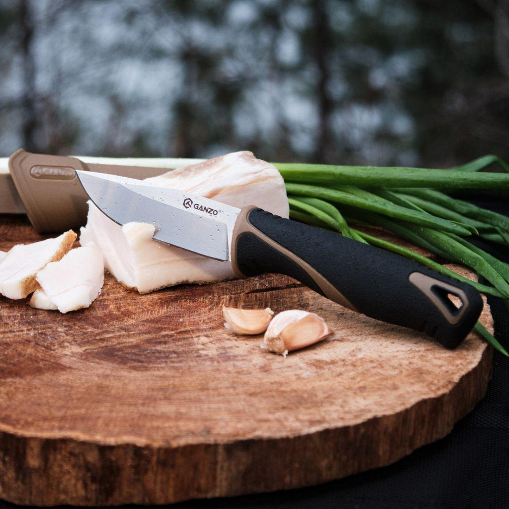 Ніж Ganzo G807-DY бежевий з ножнами Рівне - фото 6