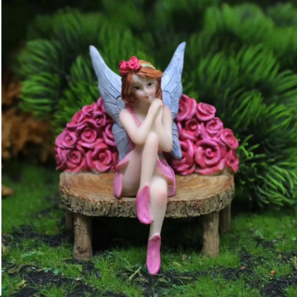 Фигурка Цветочная Фея на лавочке 7 х 7 см из полистоуна для флорариума, вазона, микроландшафта Одесса - изображение 2