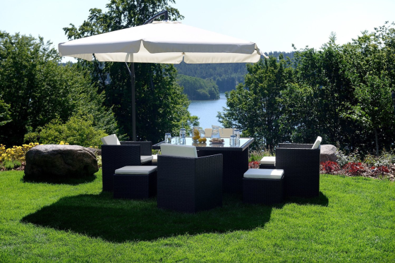 Садовый раскладной зонтик Funfit Garden (диаметр - 3 метра) с боковой стойкой, Белый Киев